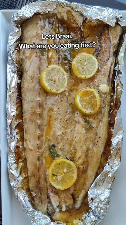 Whole Snoek on the Braai