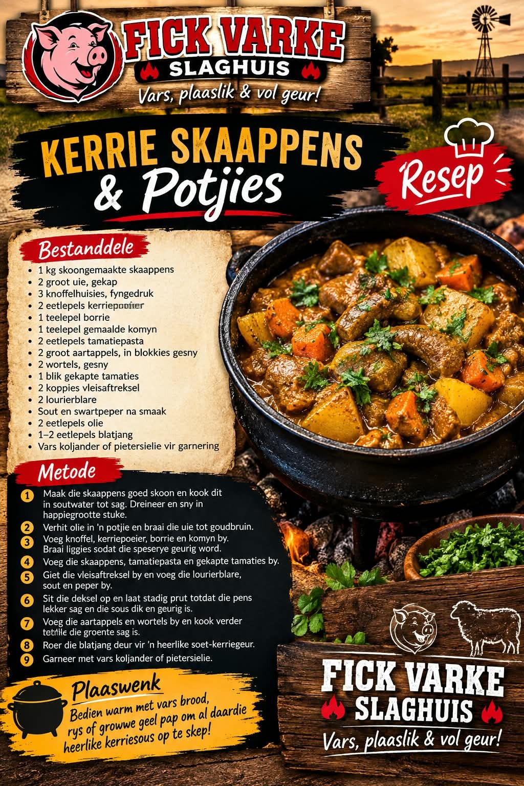 Curry Sheep Tripe & Potjie